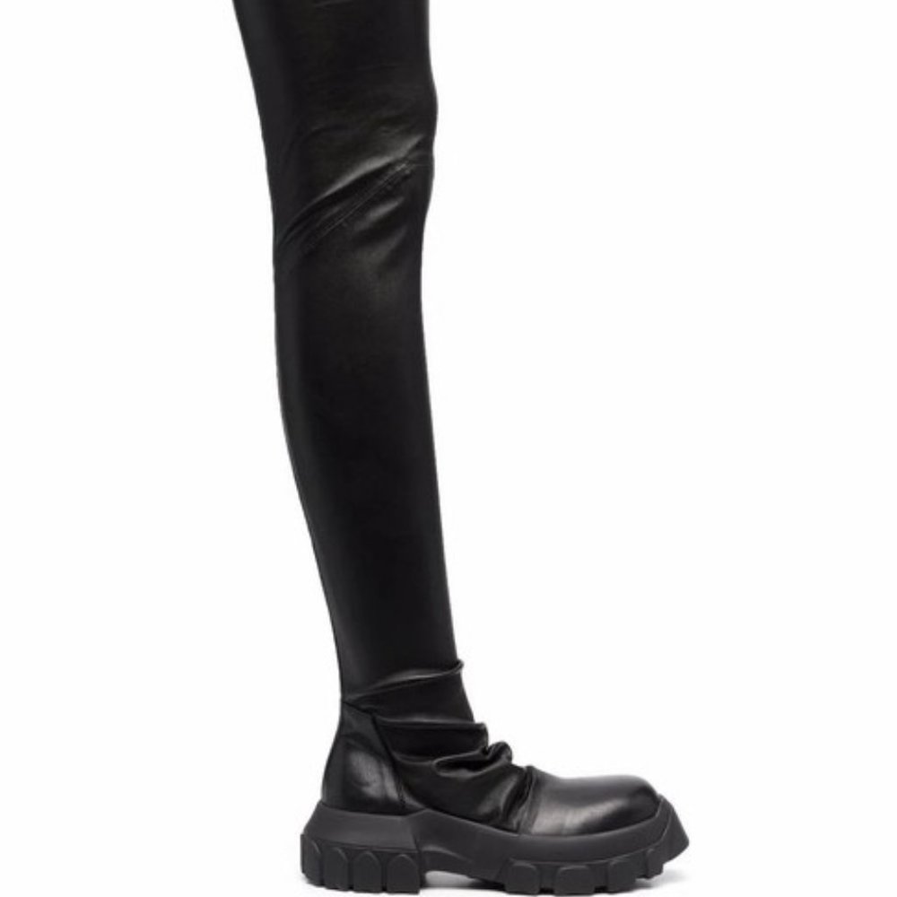 Rick Owens  Bozo Tractor Thigh High Sock Boot